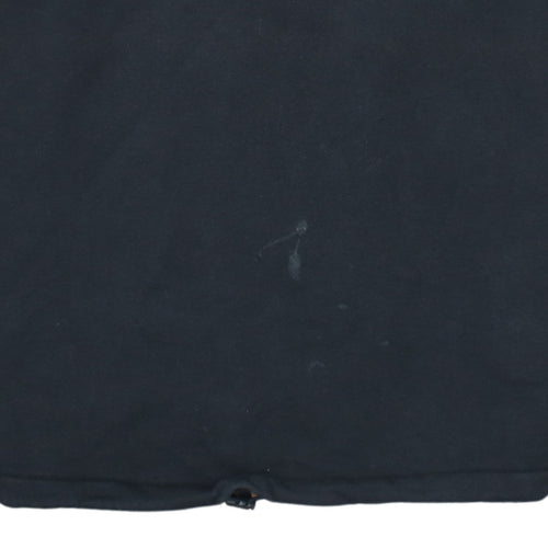 Adidas Women Black 1/4 Zip Sweatshirt UK 10 Logo Trim Long Sleeve