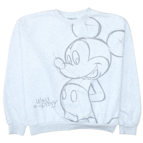 Disney Women Grey Mickey Mouse Graphic Pullover Sweatshirt S