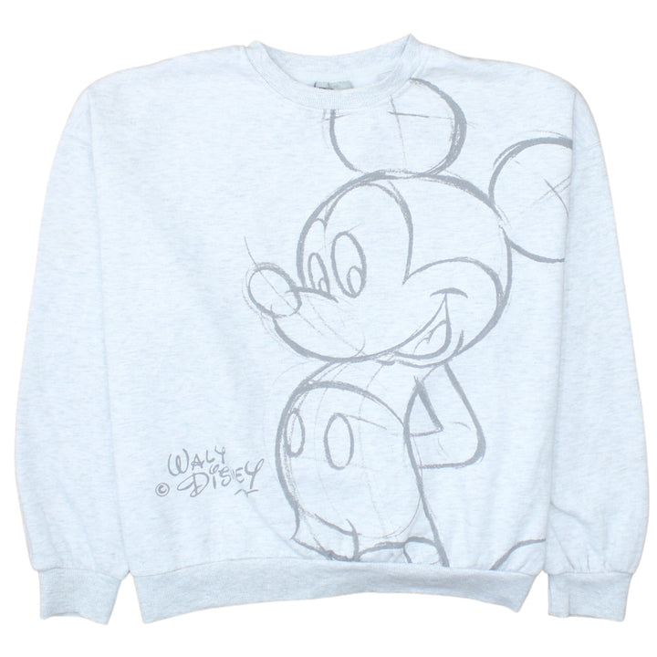Disney Women Grey Mickey Mouse Graphic Pullover Sweatshirt S
