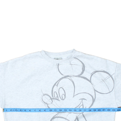 Disney Women Grey Mickey Mouse Graphic Pullover Sweatshirt S