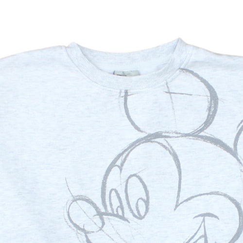 Disney Women Grey Mickey Mouse Graphic Pullover Sweatshirt S