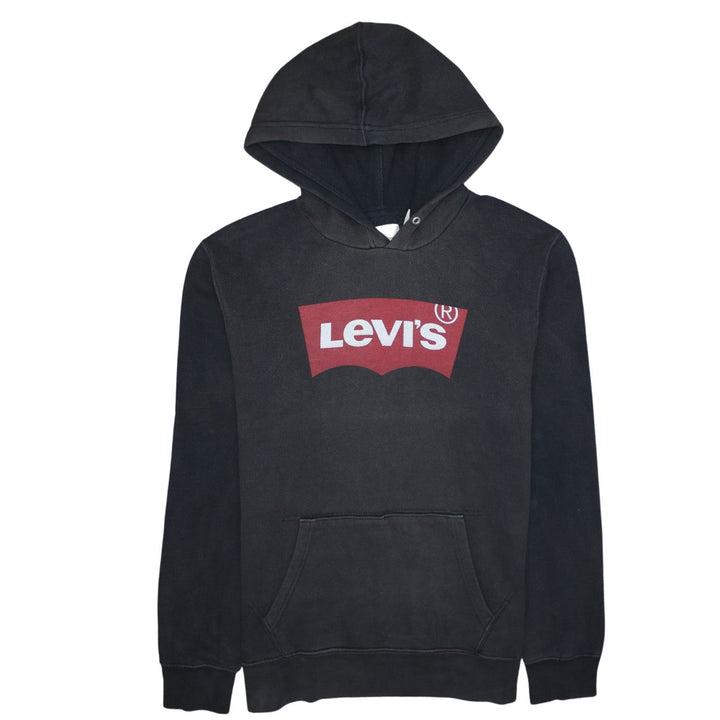 Levi's Womens Black L Pullover Hoodie Logo Cotton Sweatshirt