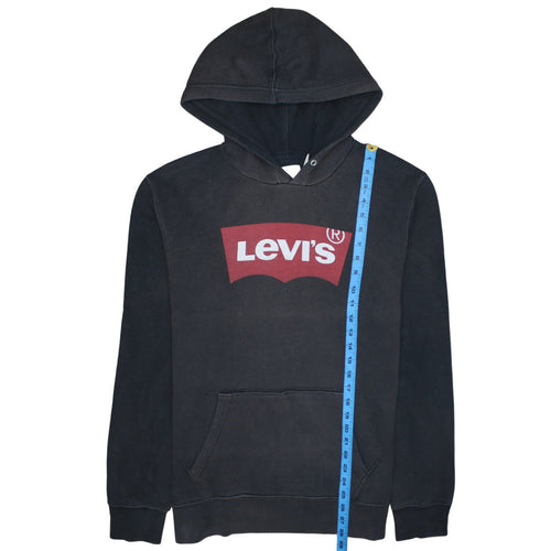 Levi's Womens Black L Pullover Hoodie Logo Cotton Sweatshirt