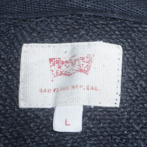 Levi's Womens Black L Pullover Hoodie Logo Cotton Sweatshirt