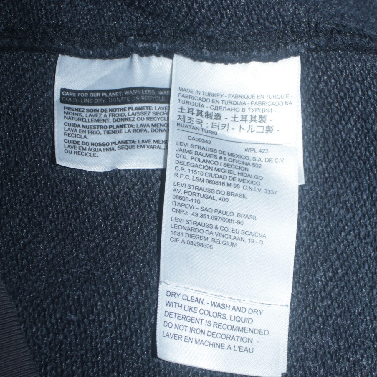 Levi's Womens Black L Pullover Hoodie Logo Cotton Sweatshirt