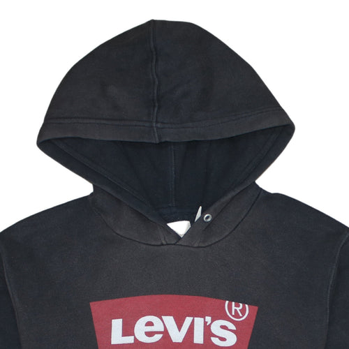 Levi's Womens Black L Pullover Hoodie Logo Cotton Sweatshirt