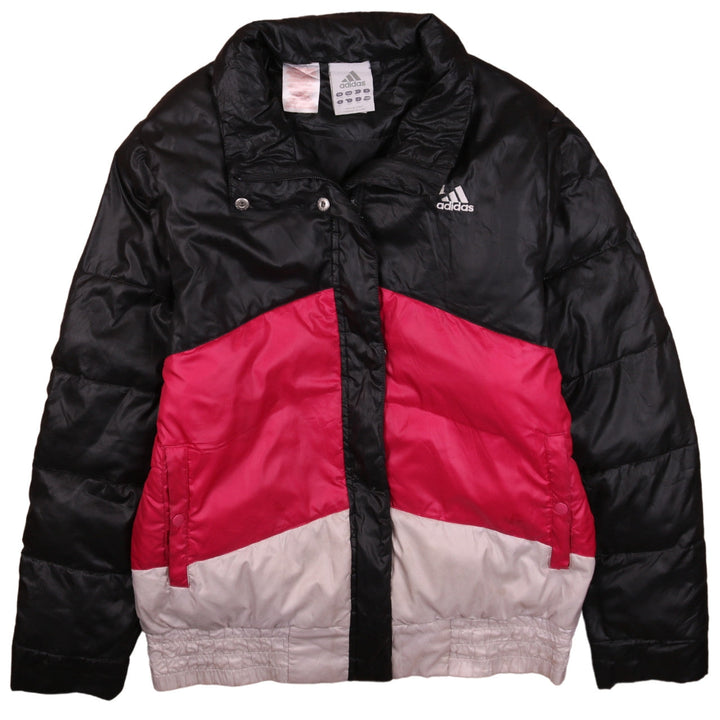 Adidas Girls Black Pink Ivory Colourblock Padded Activewear Jacket Age 14