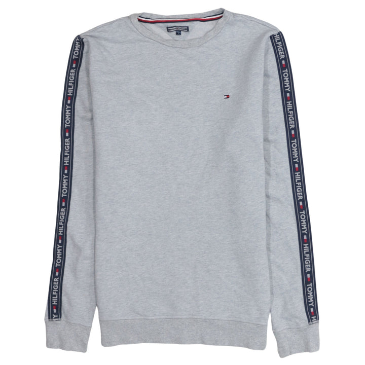 Tommy Hilfiger Men's Grey Crew Neck Logo Tape Sweatshirt L