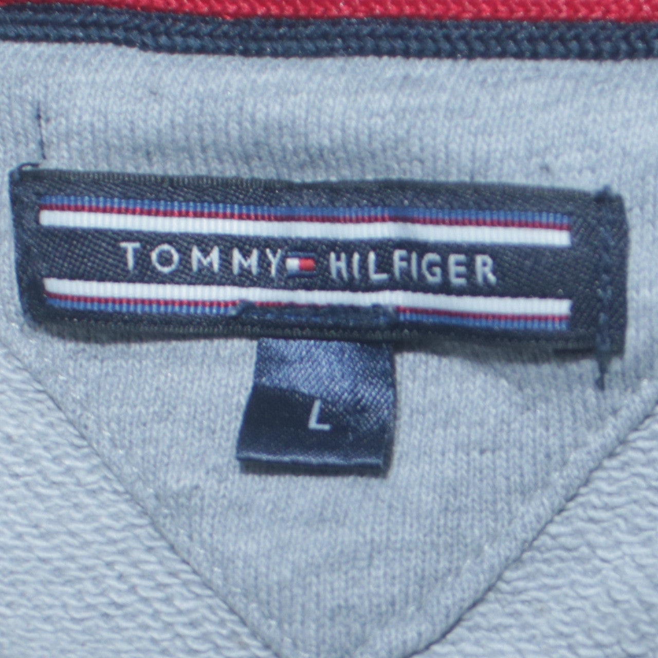 Tommy Hilfiger Men's Grey Crew Neck Logo Tape Sweatshirt L
