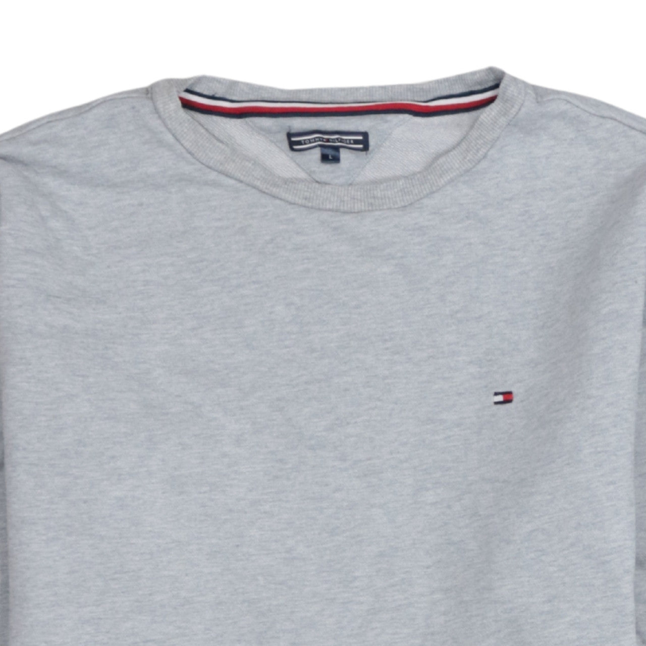 Tommy Hilfiger Men's Grey Crew Neck Logo Tape Sweatshirt L