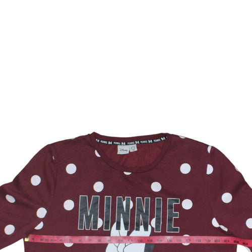 Disney Minnie Mouse Red Polka Dot Unisex Adult L Pullover Jumper
