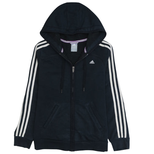 Adidas Women's Black Full Zip Hoodie Size L Essentials Sportswear