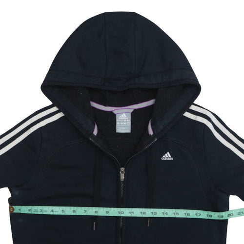 Adidas Women's Black Full Zip Hoodie Size L Essentials Sportswear