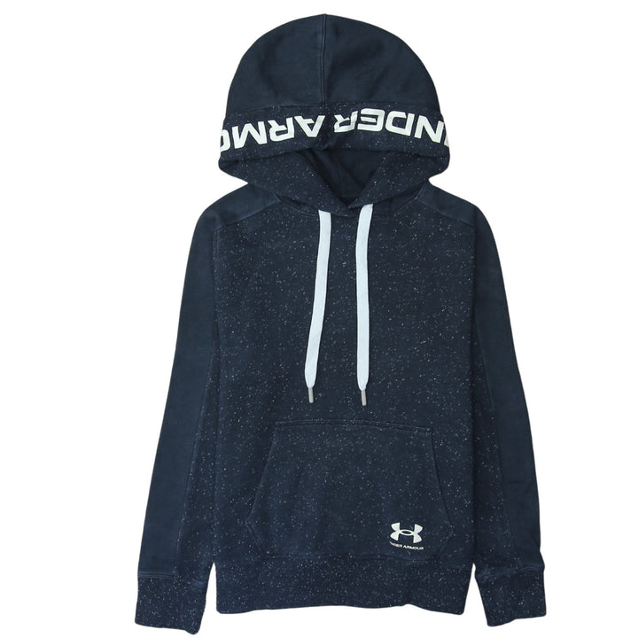 Under Armour Womens Navy Blue Speckled Pullover Hoodie Size S Loose Fit