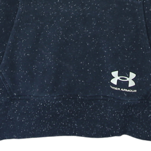 Under Armour Womens Navy Blue Speckled Pullover Hoodie Size S Loose Fit