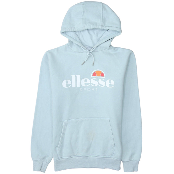Ellesse Women Blue Pullover Hoodie UK 12 Hooded Logo Sport Style