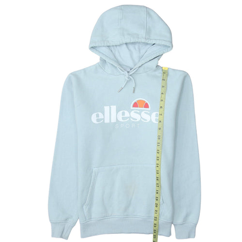 Ellesse Women Blue Pullover Hoodie UK 12 Hooded Logo Sport Style