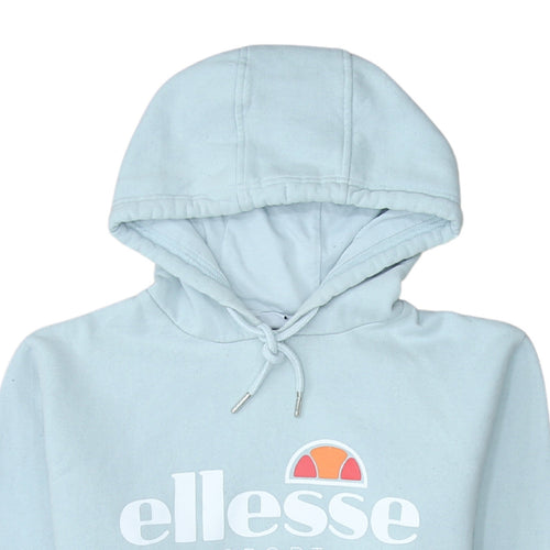 Ellesse Women Blue Pullover Hoodie UK 12 Hooded Logo Sport Style