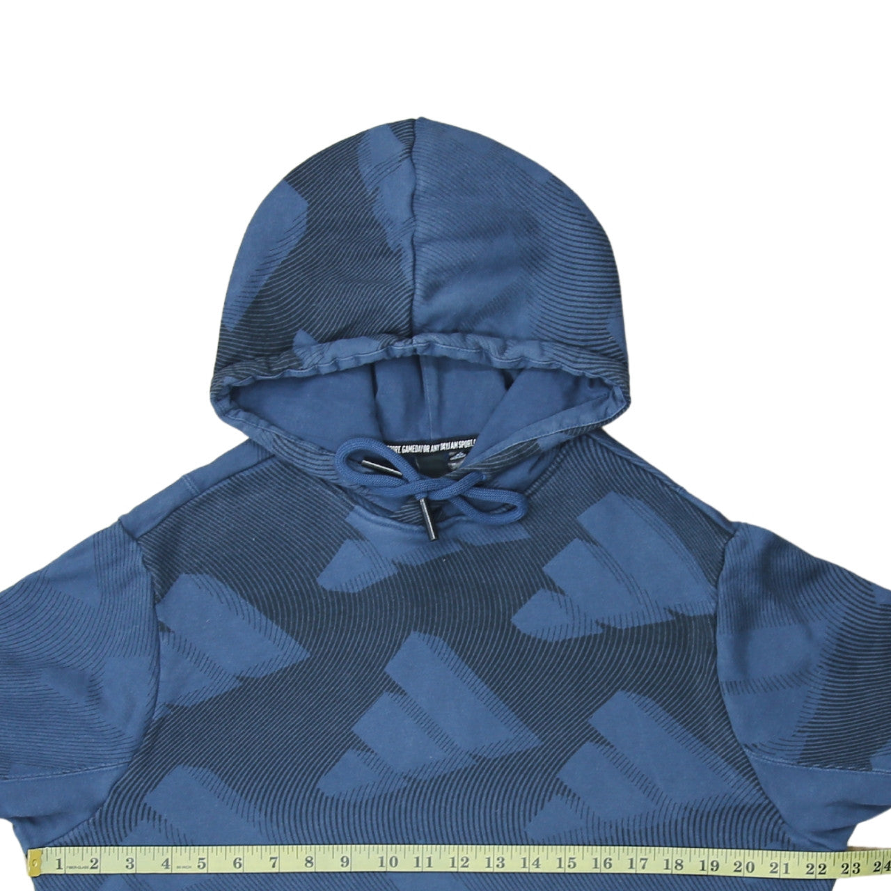 Adidas Men's Blue Pullover Hoodie Size L Sports Logo Sweatshirt