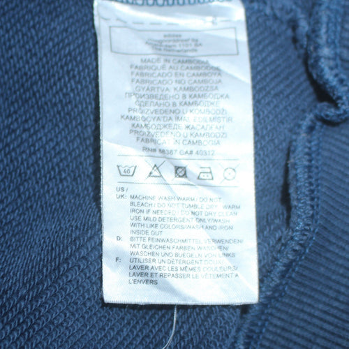 Adidas Men's Blue Pullover Hoodie Size L Sports Logo Sweatshirt