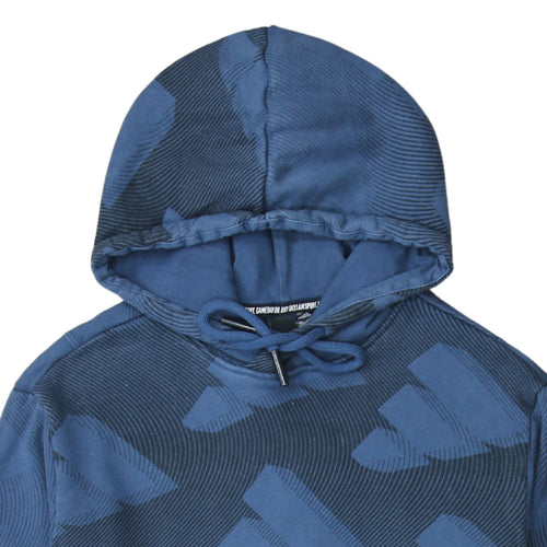 Adidas Men's Blue Pullover Hoodie Size L Sports Logo Sweatshirt