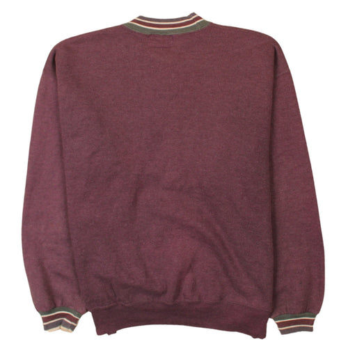 Tommy Hilfiger Women Burgundy XL Crew Neck Embroidered Sweatshirt