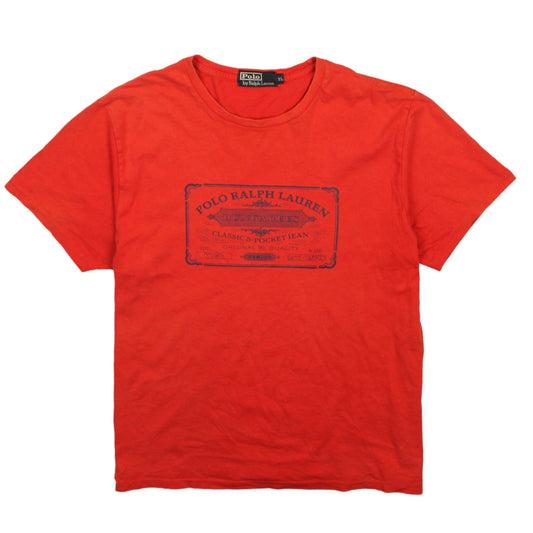 Ralph Lauren Men's Red XL Graphic Cotton Crew Neck T-Shirt