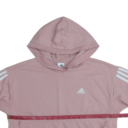 Adidas Women Pink Pullover Hoodie S 8-10 Hooded Cotton Blend Casual
