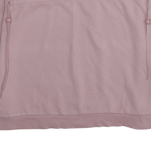 Adidas Women Pink Pullover Hoodie S 8-10 Hooded Cotton Blend Casual