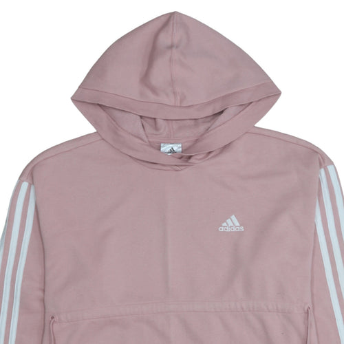Adidas Women Pink Pullover Hoodie S 8-10 Hooded Cotton Blend Casual