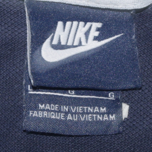 Nike Men's Blue Short Sleeve Polo Shirt Size L Cotton