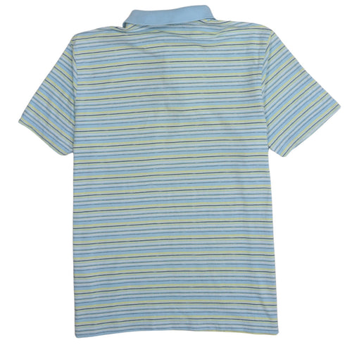 Nike Men's Blue Striped Cotton Polo Shirt XL
