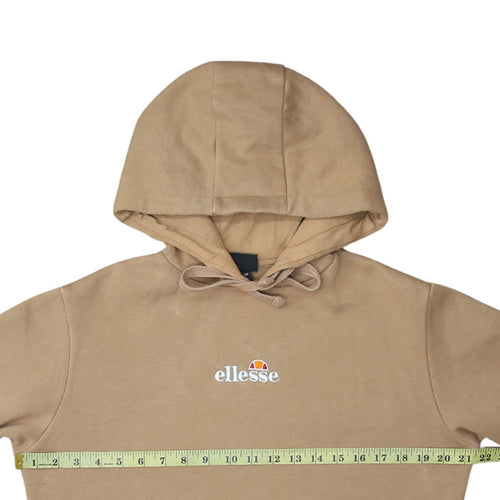 Ellesse Womens Beige Pullover Hoodie UK 8 Cotton Blend Casual
