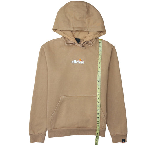Ellesse Womens Beige Pullover Hoodie UK 8 Cotton Blend Casual
