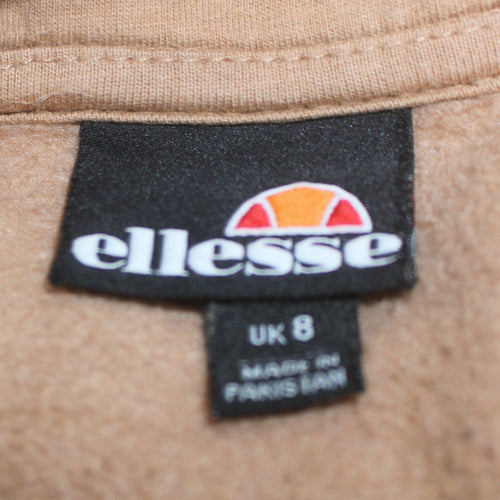 Ellesse Womens Beige Pullover Hoodie UK 8 Cotton Blend Casual