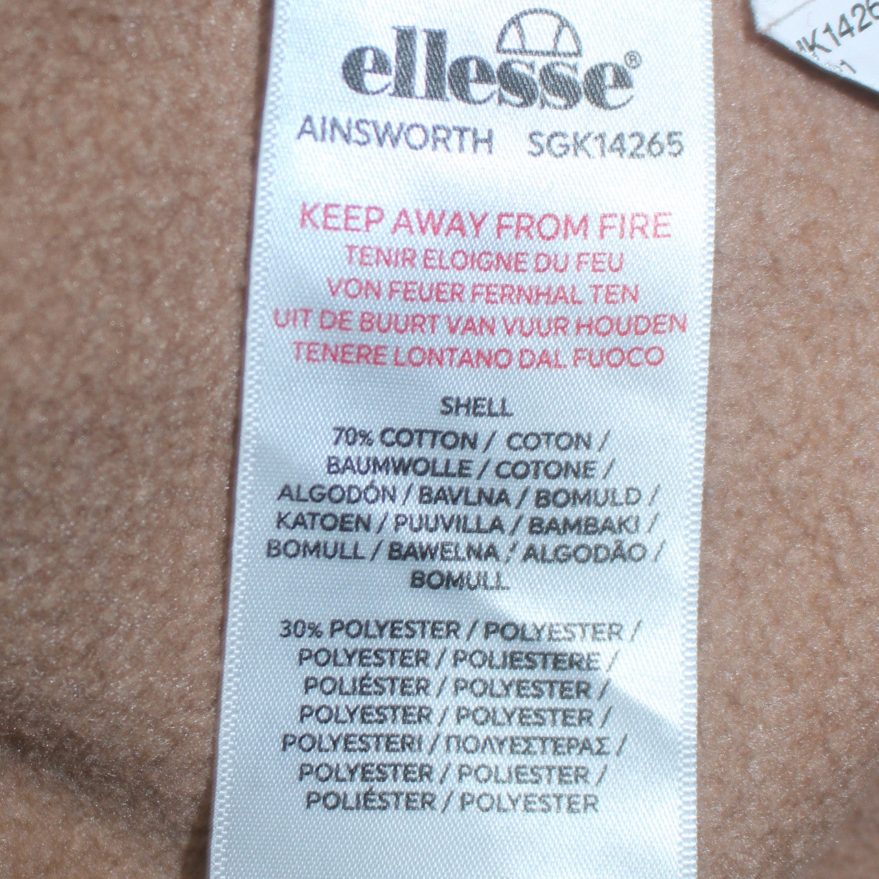 Ellesse Womens Beige Pullover Hoodie UK 8 Cotton Blend Casual