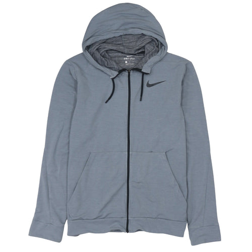 Nike Men's Grey Dri-FIT Full Zip Hoodie Size L Lightweight Sportswear