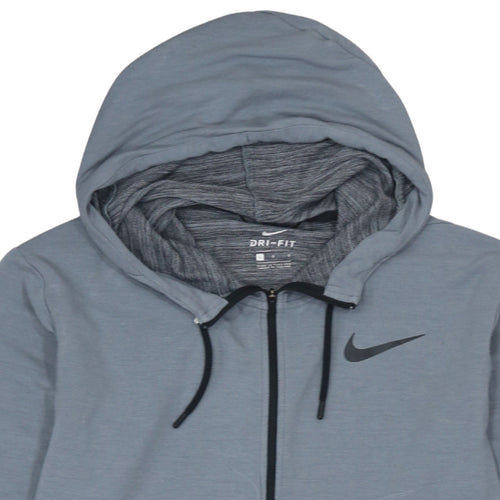 Nike Men's Grey Dri-FIT Full Zip Hoodie Size L Lightweight Sportswear
