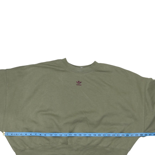 Adidas Women Khaki Green Crew Neck Pullover Sweatshirt Size 22