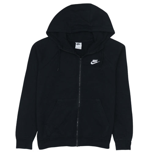 Nike Women Black Full Zip Hoodie Small Cotton Blend Lined Sportswear