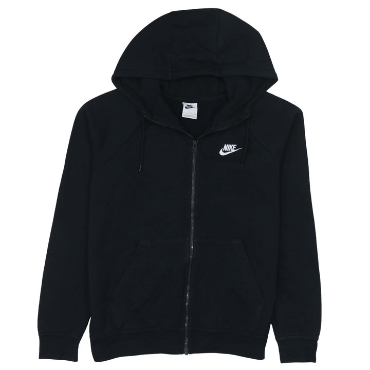 Nike Women Black Full Zip Hoodie Small Cotton Blend Lined Sportswear
