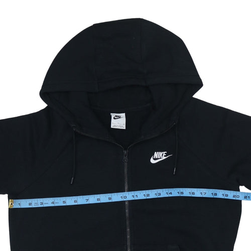 Nike Women Black Full Zip Hoodie Small Cotton Blend Lined Sportswear
