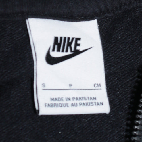 Nike Women Black Full Zip Hoodie Small Cotton Blend Lined Sportswear