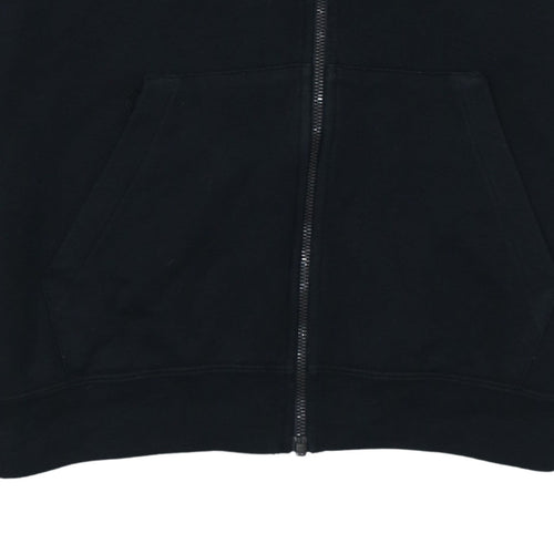 Nike Women Black Full Zip Hoodie Small Cotton Blend Lined Sportswear
