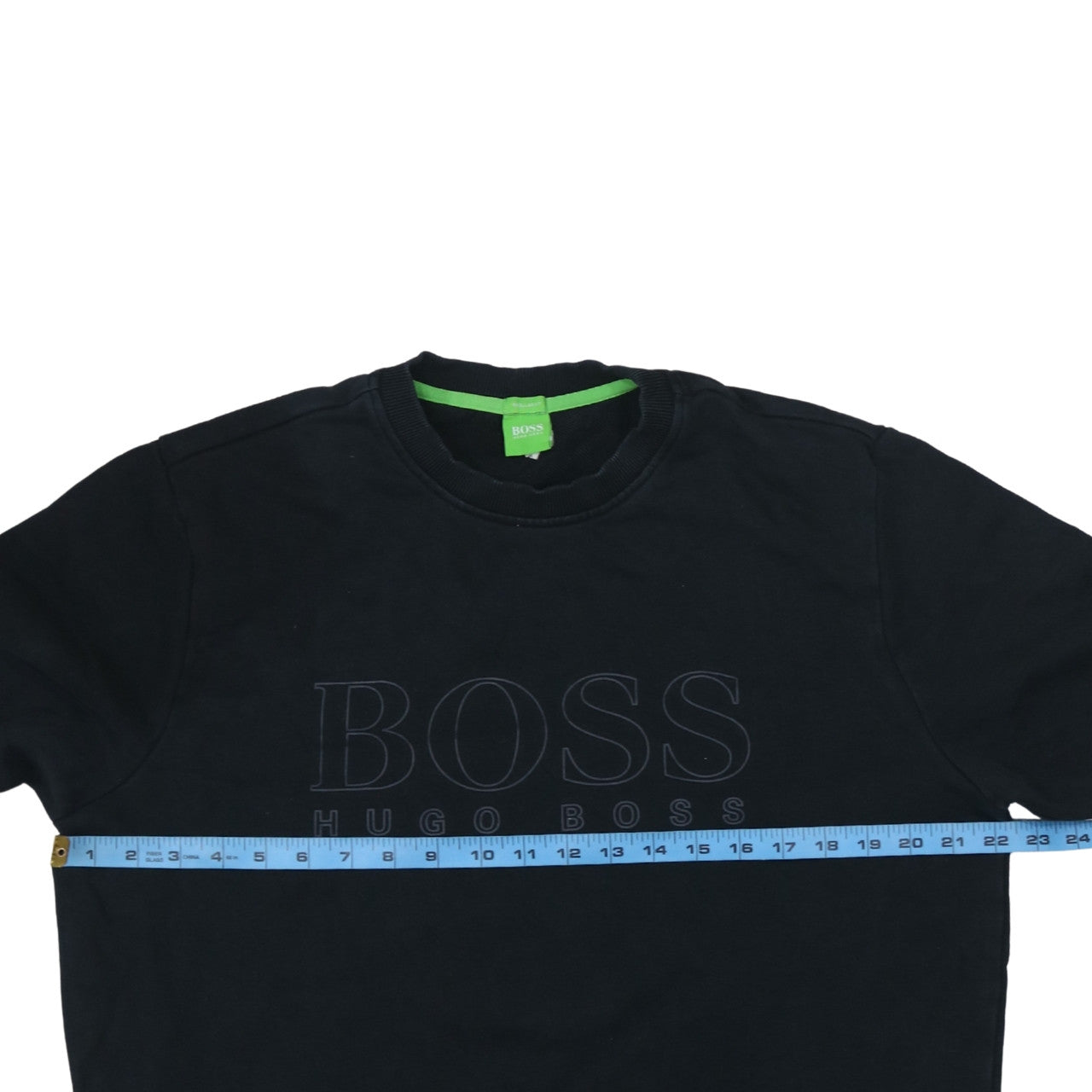 Hugo Boss Men's Black Regular Fit Logo Crew Neck Sweatshirt L