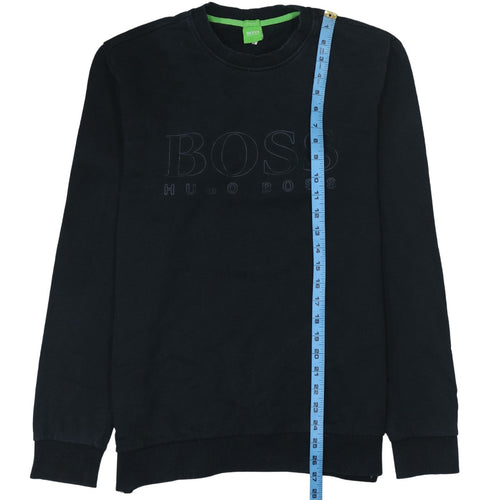 Hugo Boss Men's Black Regular Fit Logo Crew Neck Sweatshirt L
