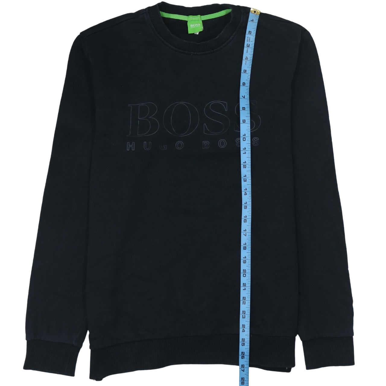 Hugo Boss Men's Black Regular Fit Logo Crew Neck Sweatshirt L