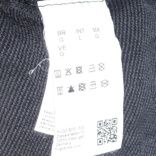 Hugo Boss Men's Black Regular Fit Logo Crew Neck Sweatshirt L