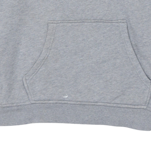 Adidas Mens Grey Pullover Hoodie L Logo Graphic Hooded Sweatshirt