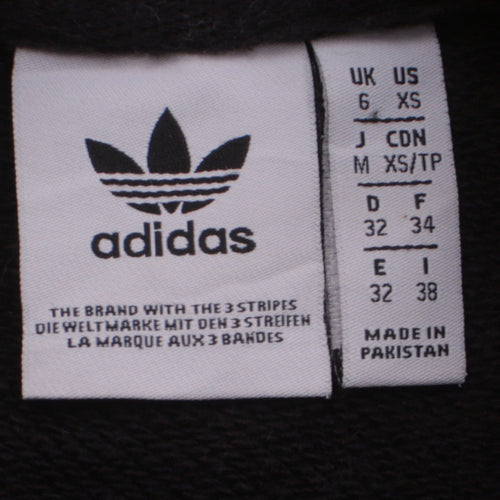 Adidas Womens Black XS Pullover Sweatshirt with Logo Print
